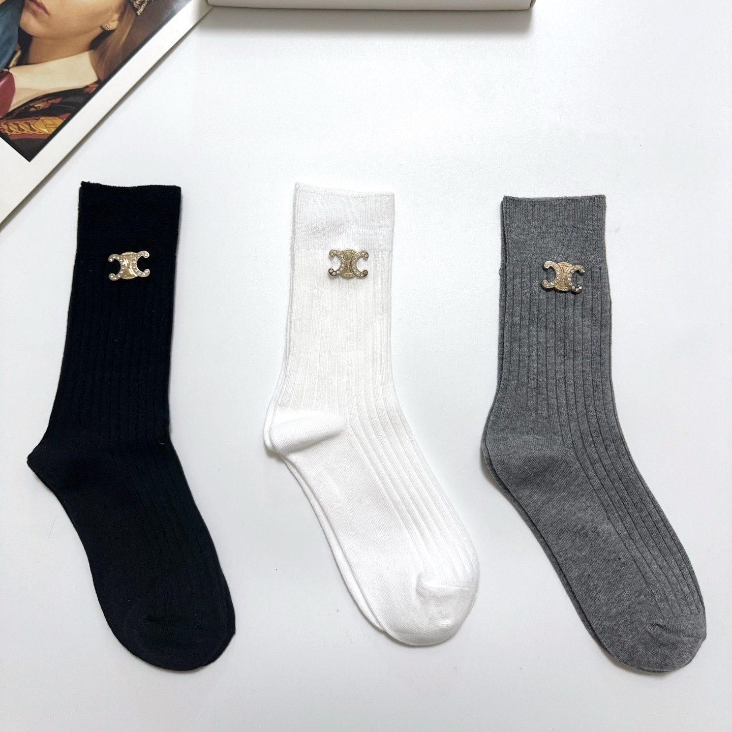 CE Chic mid-calf socks Set  YV25091375