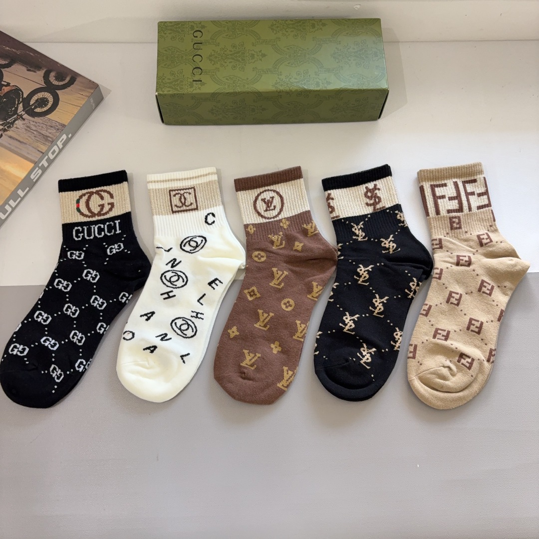 Mixed-brand mid-calf socks Set YV25091308