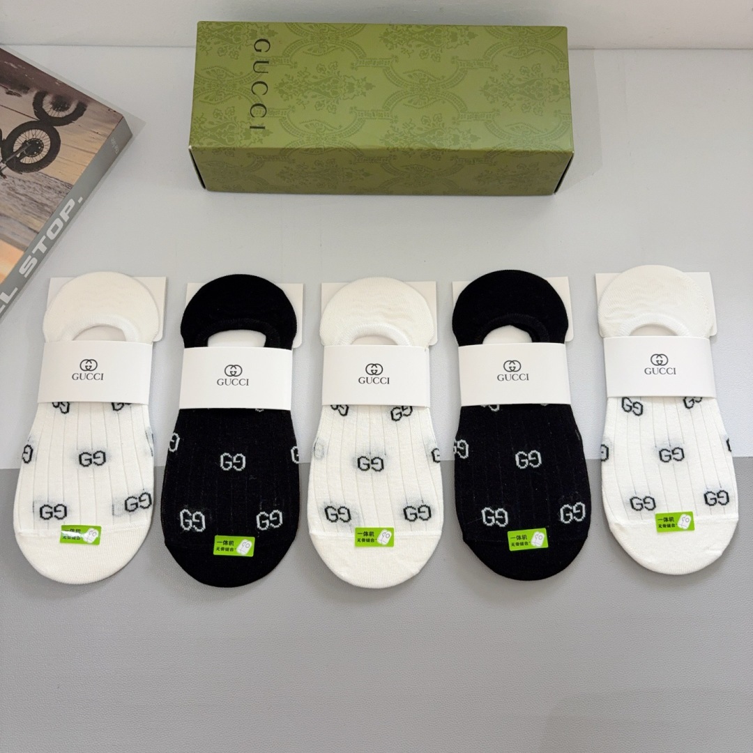 GG  Lightweight Cotton-Blend No-Show Socks Set YV25091310