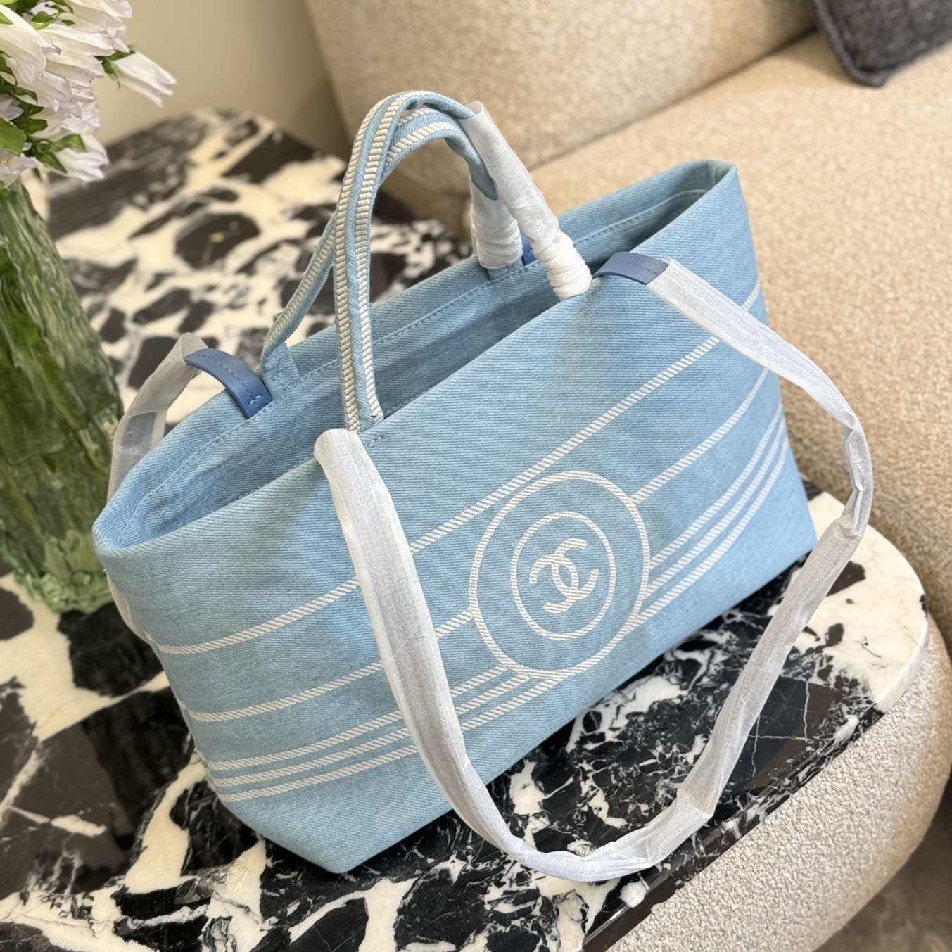 CH Sky Blue Large Canvas Tote BV240522
