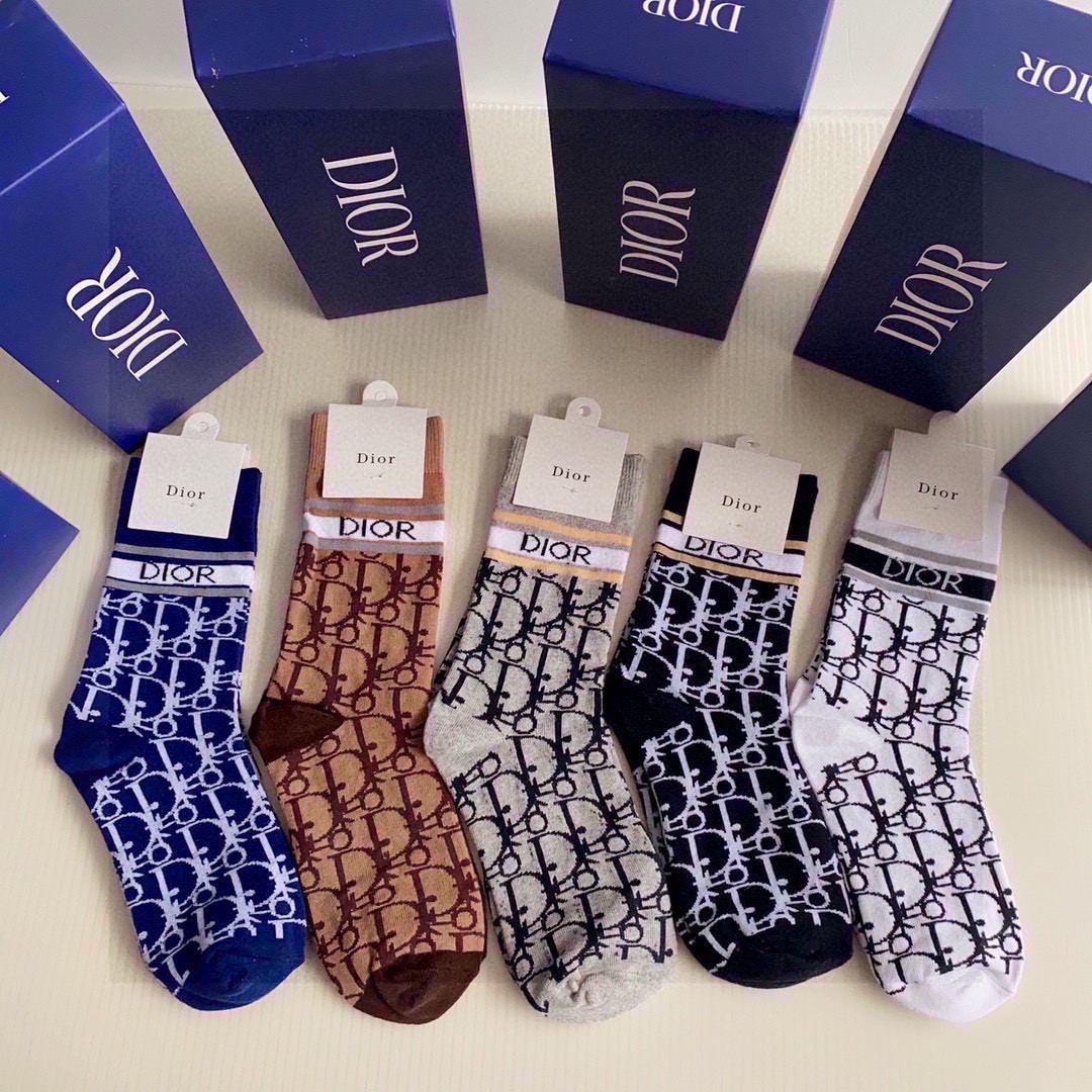 CD Monogram Mid-Calf Socks Set YV25091343