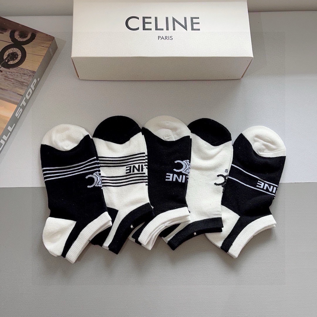 CE Black&White Ankle Socks Set  YV25091359