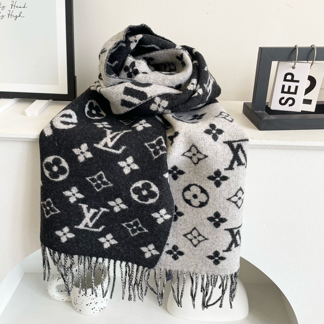 LV×Supreme Monogram Double-Faced Cashmere Scarf  YV25091422