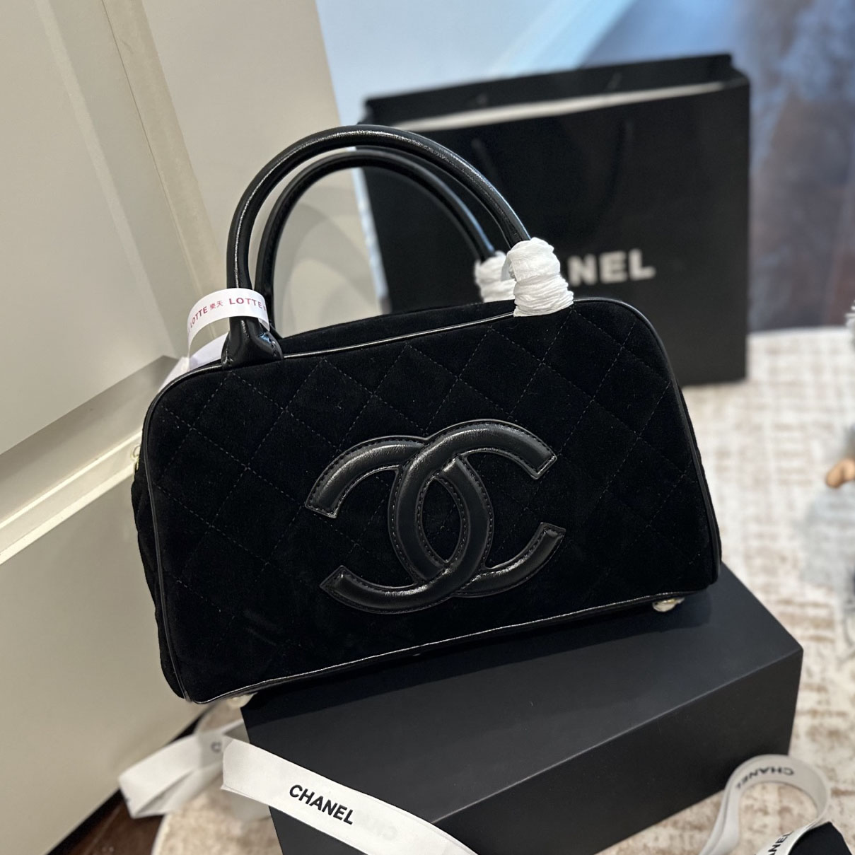 CH Suede Bowling Bag Z24081201