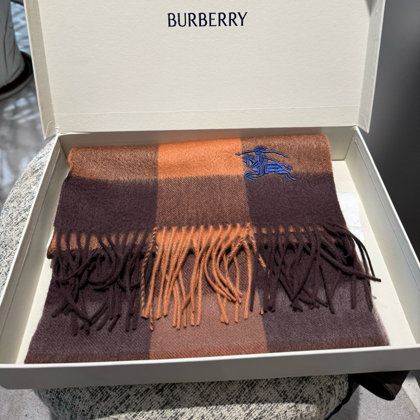 Bur Classic Check Cashmere Scarf  YV25091413