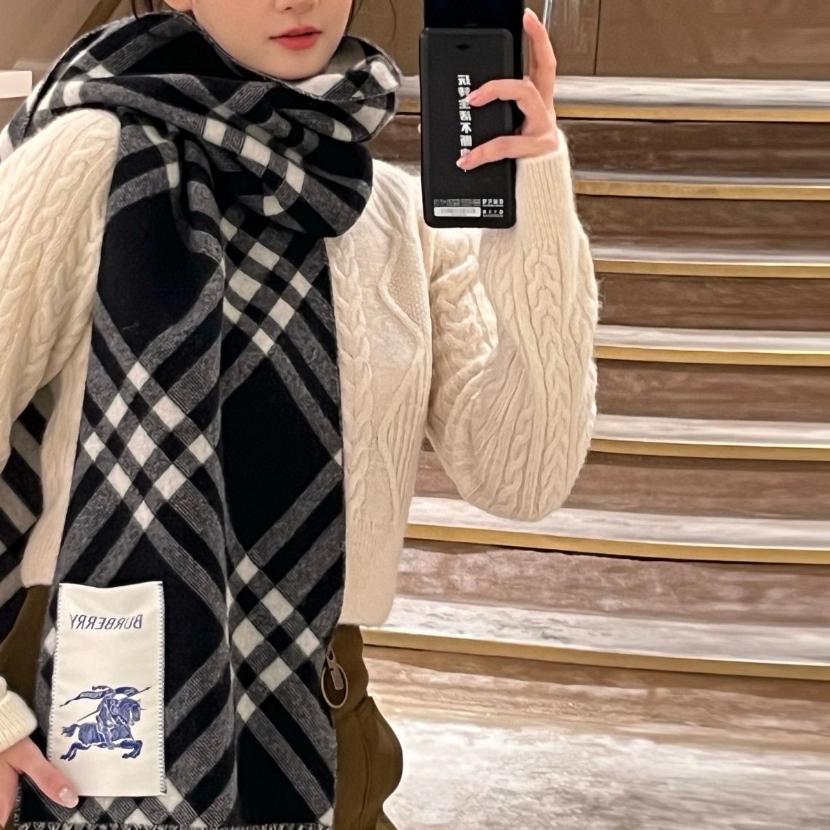 Bur Unisex Check Cashmere Scarf  YV25091404