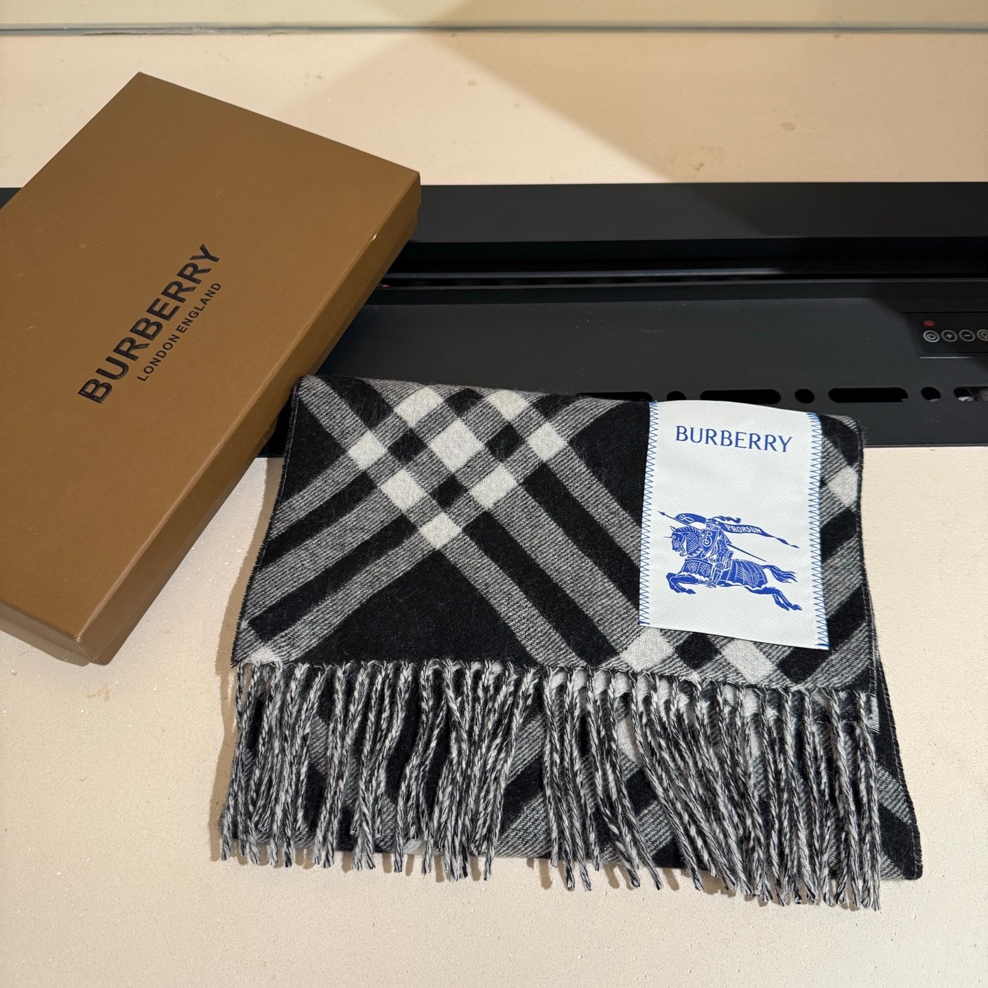 Bur Unisex Check Cashmere Scarf  YV25091404