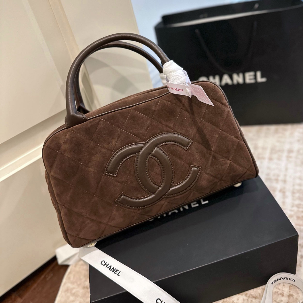 CH Suede Bowling Bag Z24081201