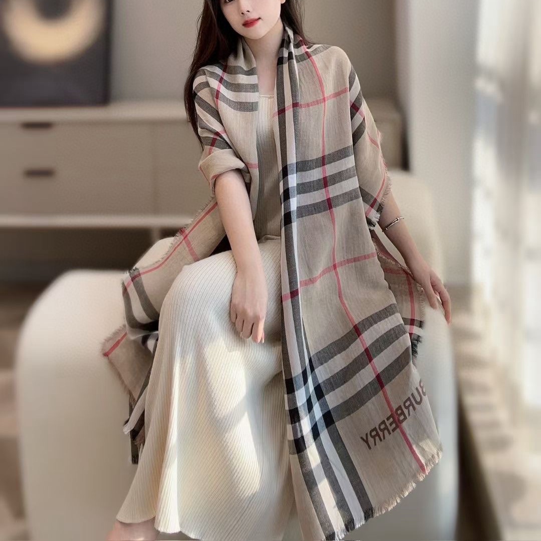 Bur Silk Cashmere Scarf  YV25091408