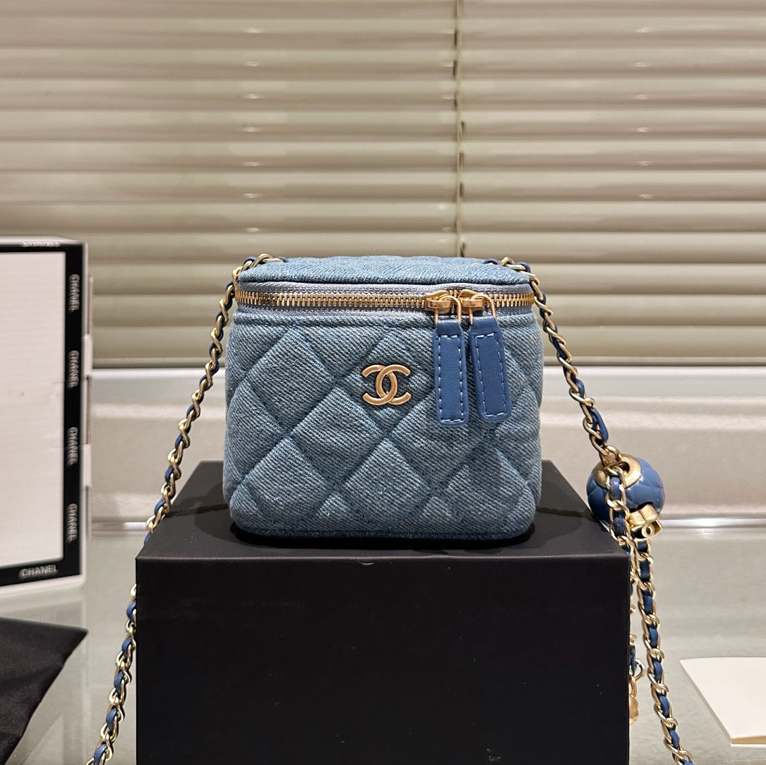 CH Mini Denim Canvas Cosmetic Bag AE25091404