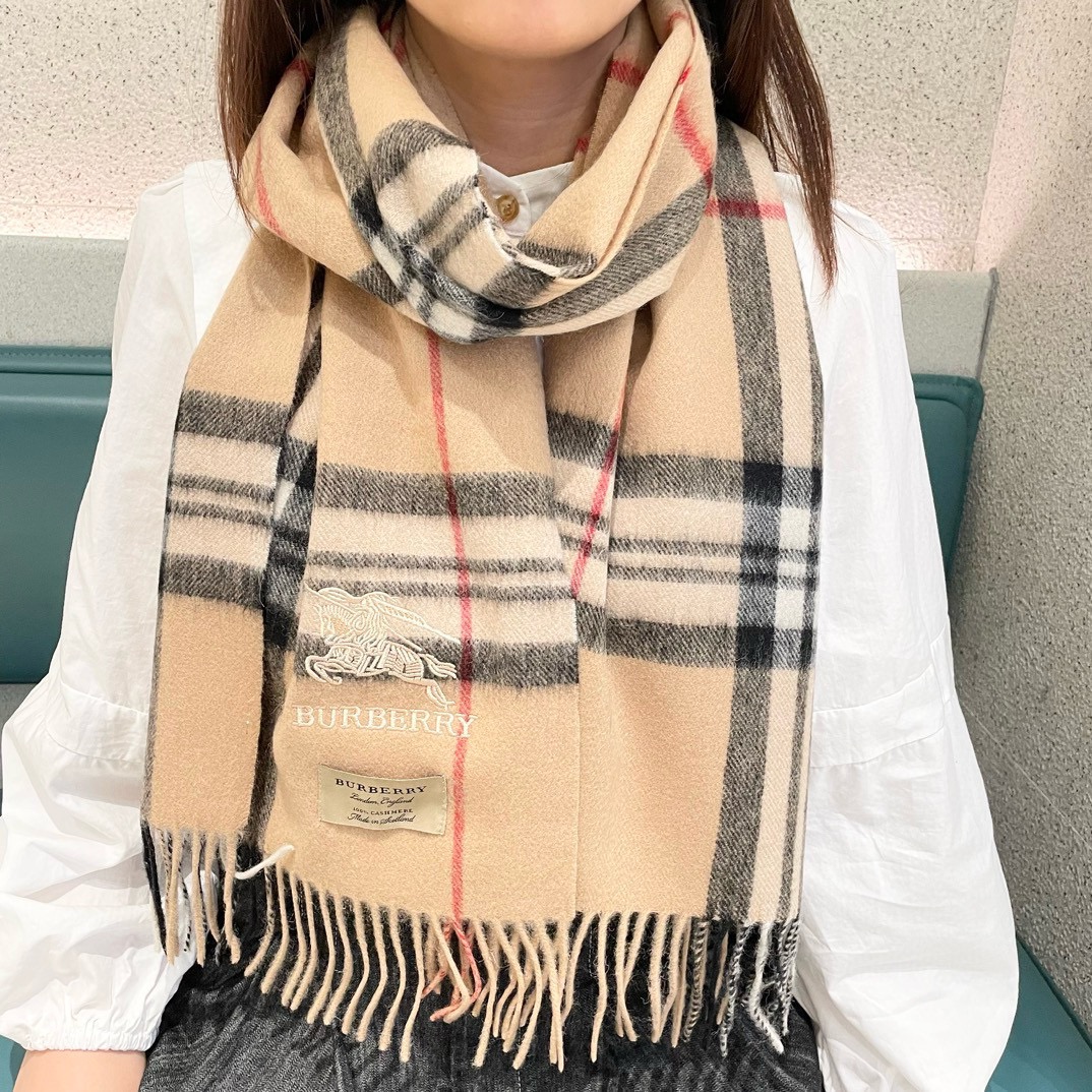 Bur Classic Check Cashmere Scarf YV25091502