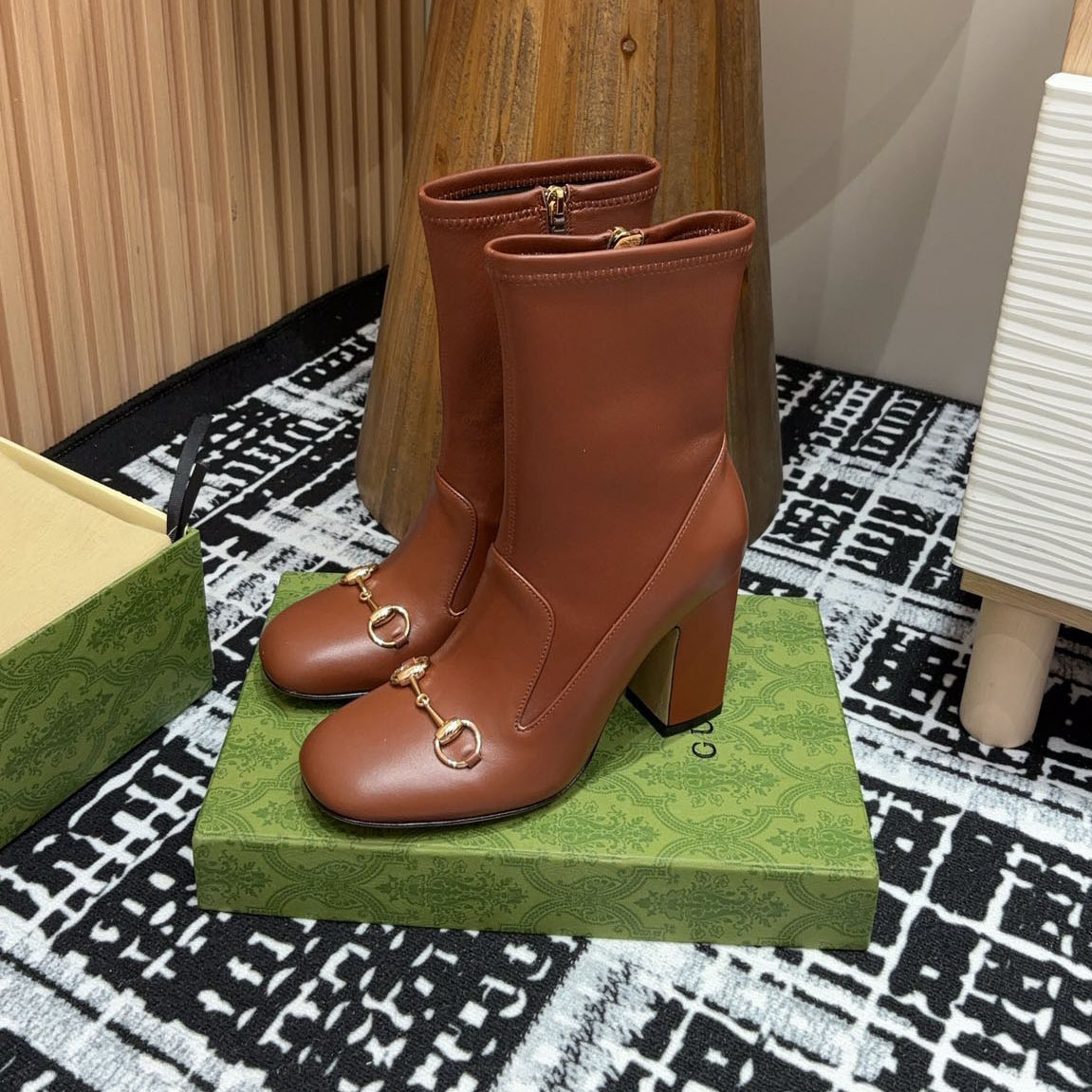 GG Horsebit Block Heel Ankle Boots DD25072106