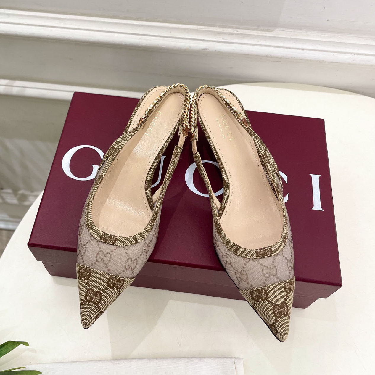 GG Fashion Chain Mid-Heel Sandals BV250690