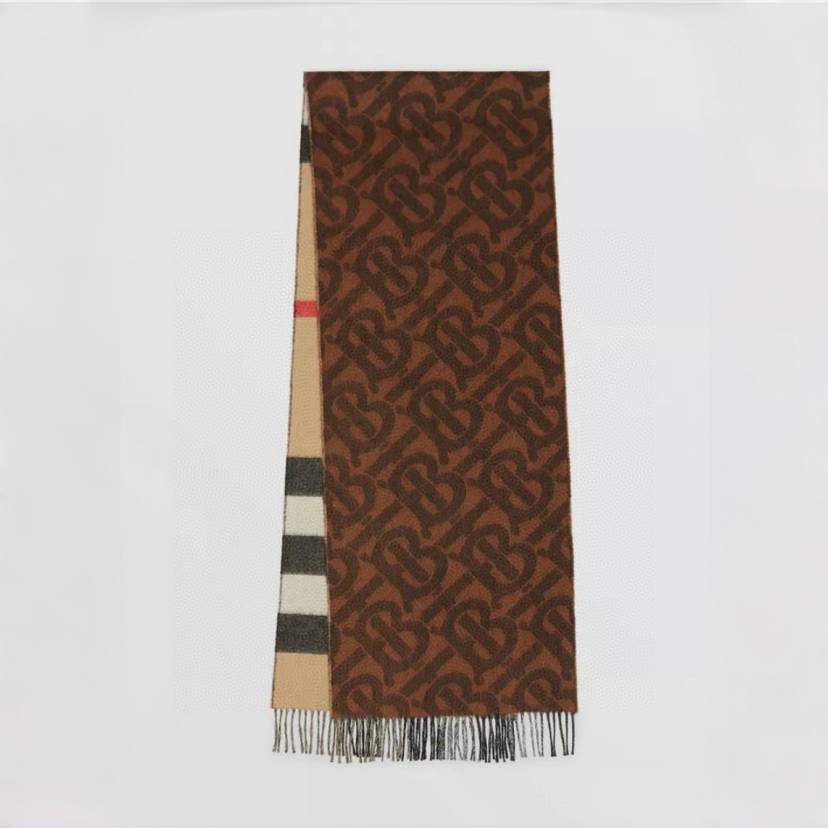 Bur Jacquard Color-block Worsted Cashmere Scarf  YV25091608