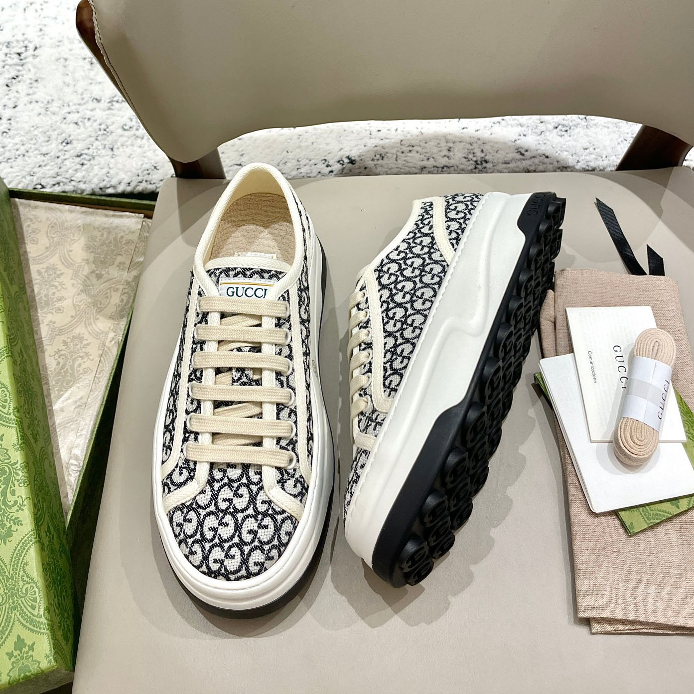 GG Tennis 1977 Platform Canvas Shoes AM25091905