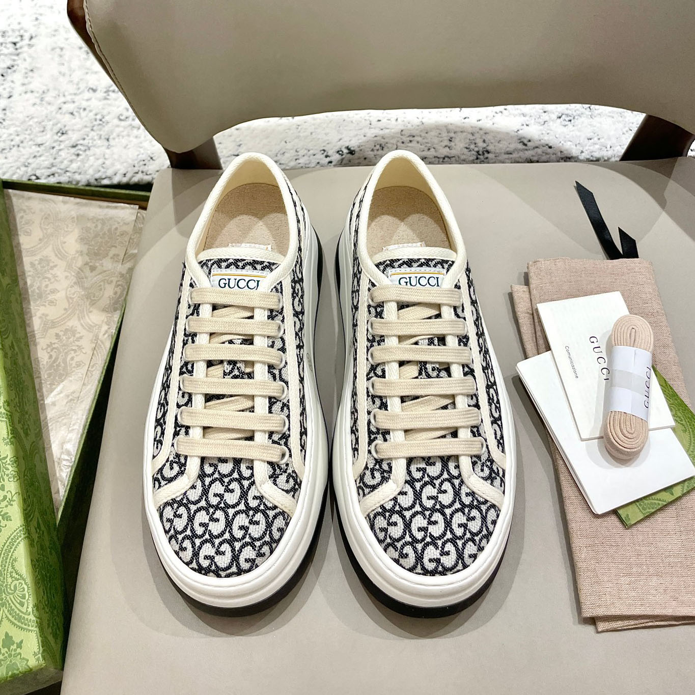 GG Tennis 1977 Platform Canvas Shoes AM25091905