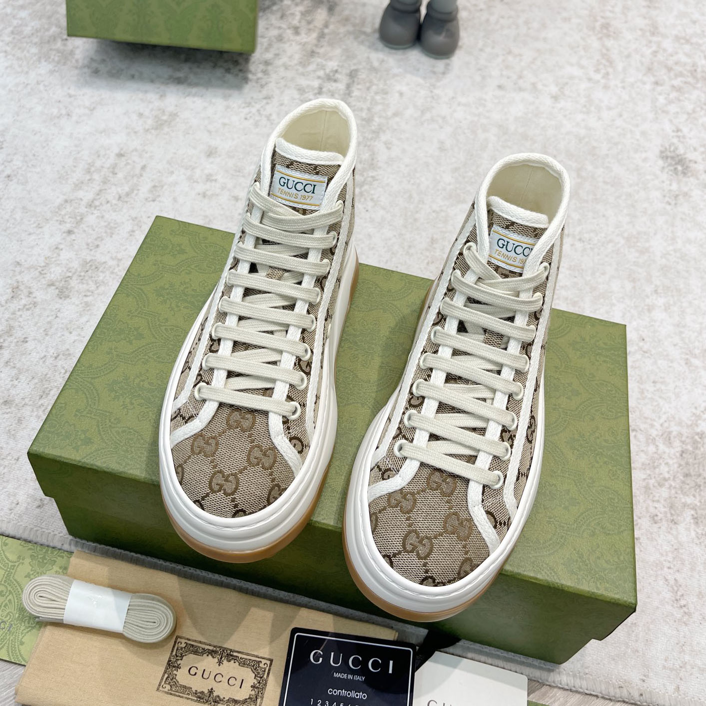 GG Tennis 1977 High-Top Platform Canvas Shoes AM25091915