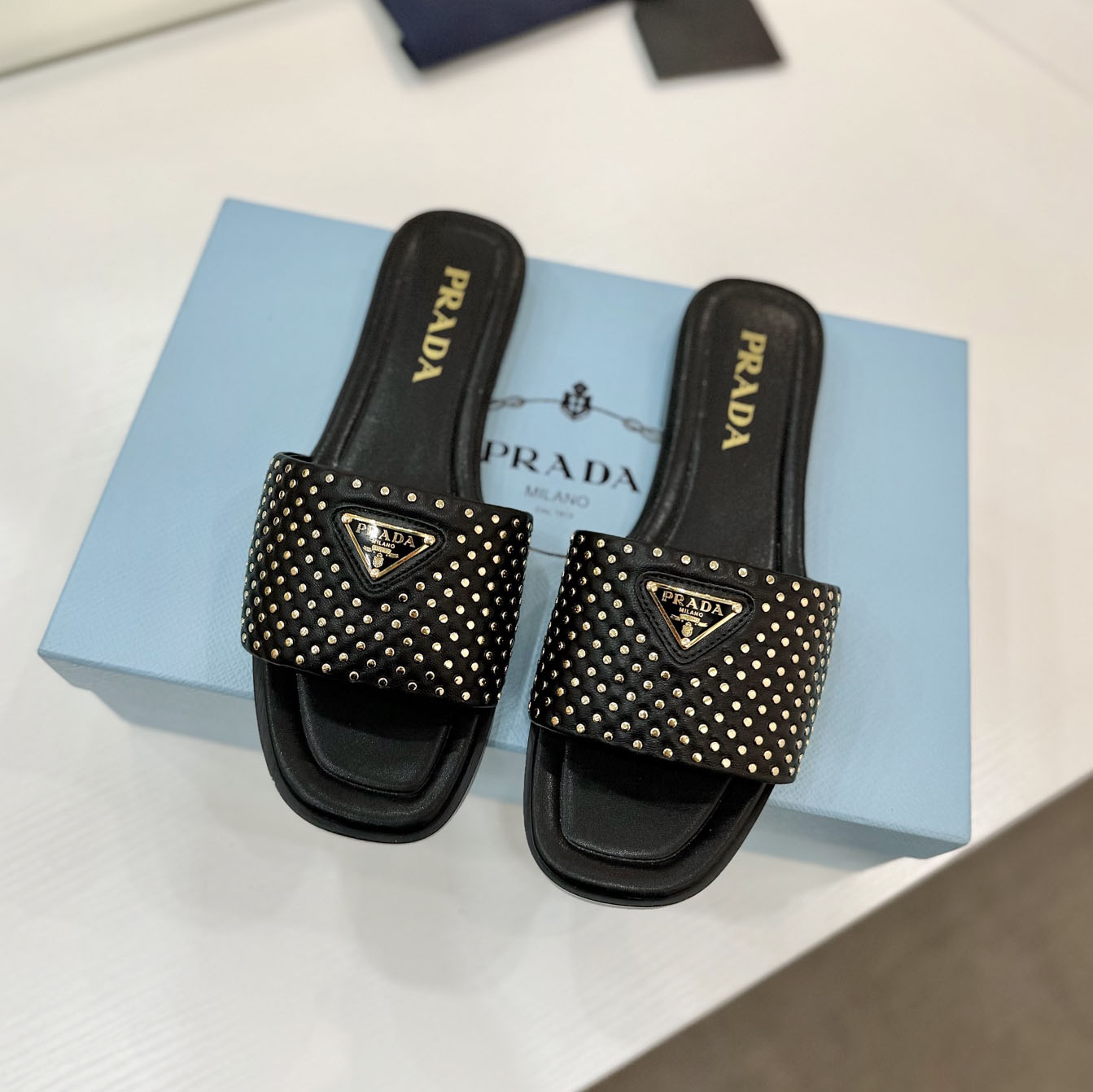 PRA 25New Nappa Leather Slides AM25081313