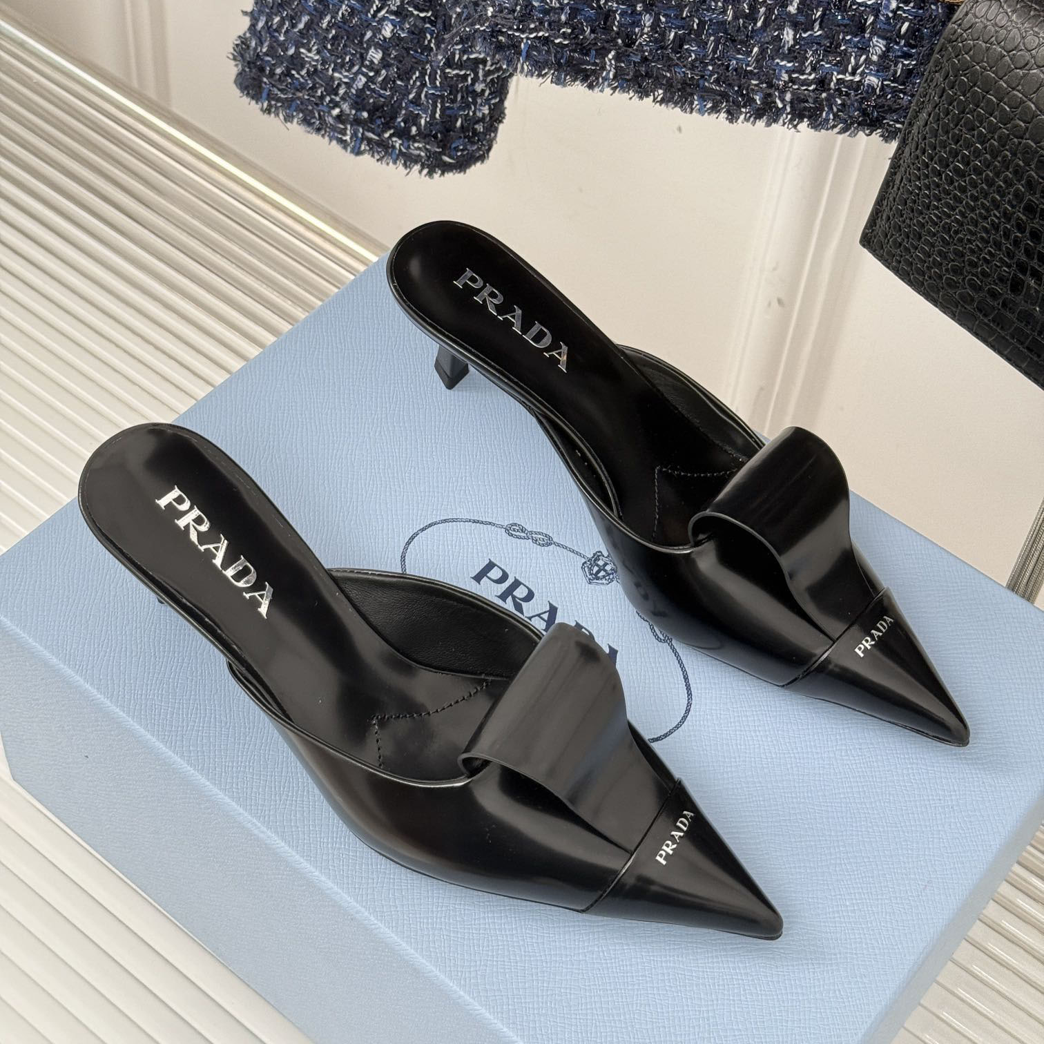 PRA Patent Leather High-Heeled Slides Ev25061061