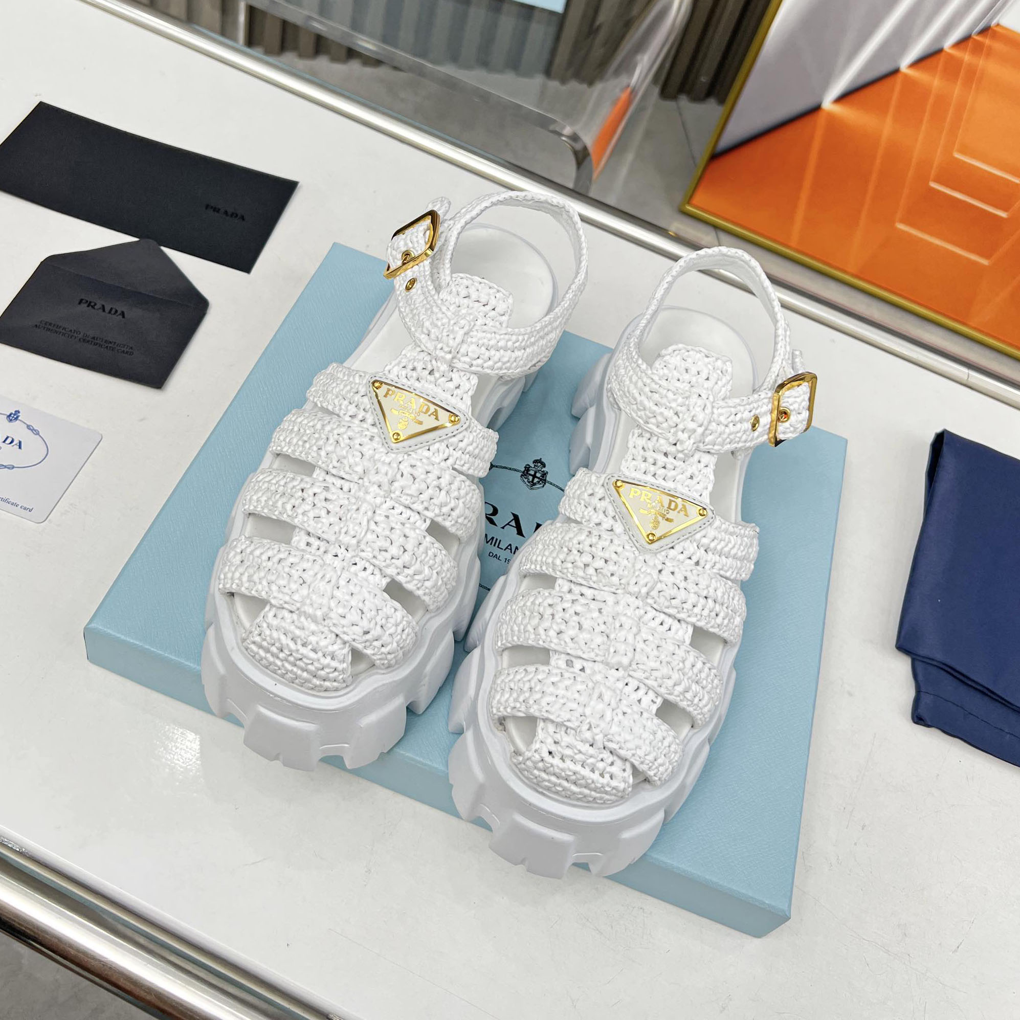 PRA Woven Raffia Platform Sandals XX25092013