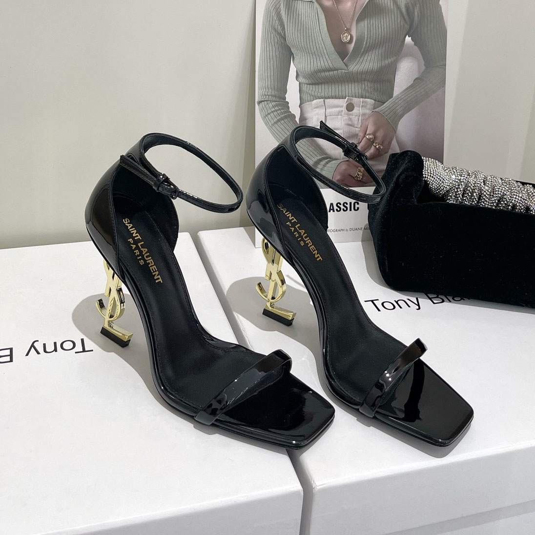 YSL Classic Fashion Heel Logo High Heels ST250222