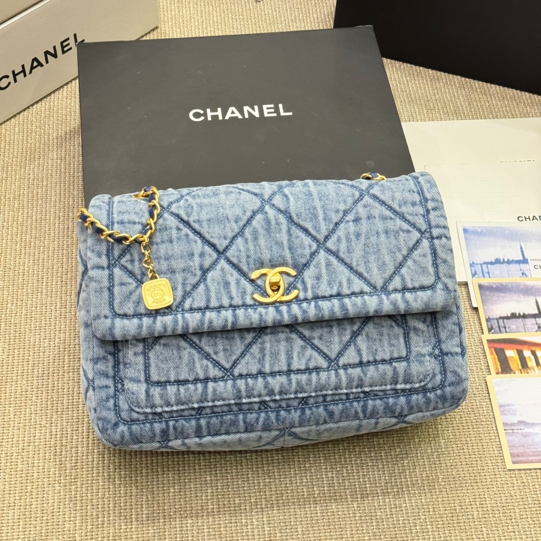 CH Quilted Denim Flap Bag YV25092516