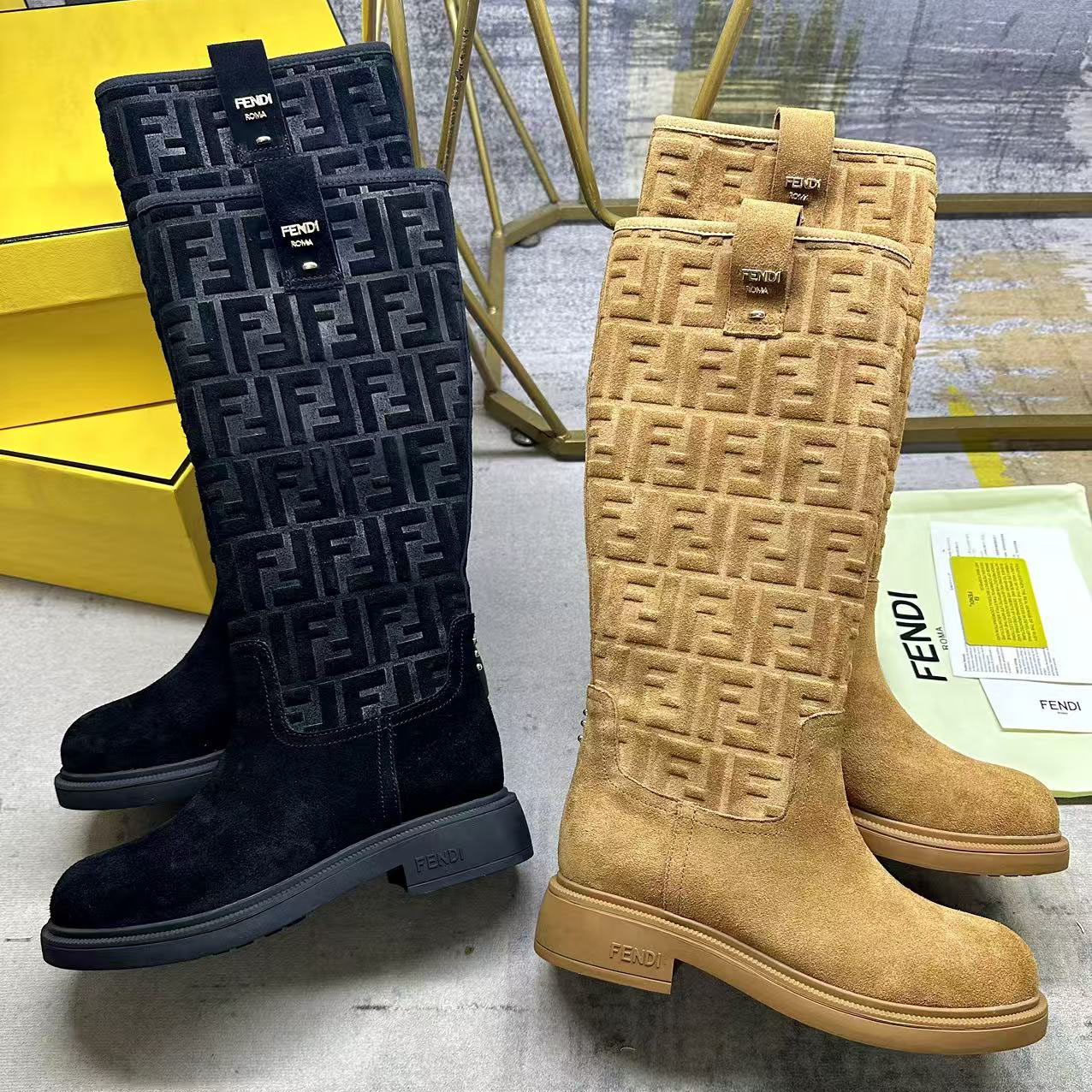 FD Classic Double F Suede Women's Boots XX25092518