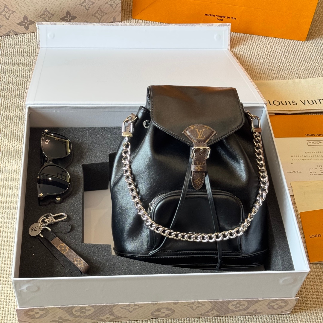 LV Blackout Oil - Waxed Sheepskin Backpack YV25092522