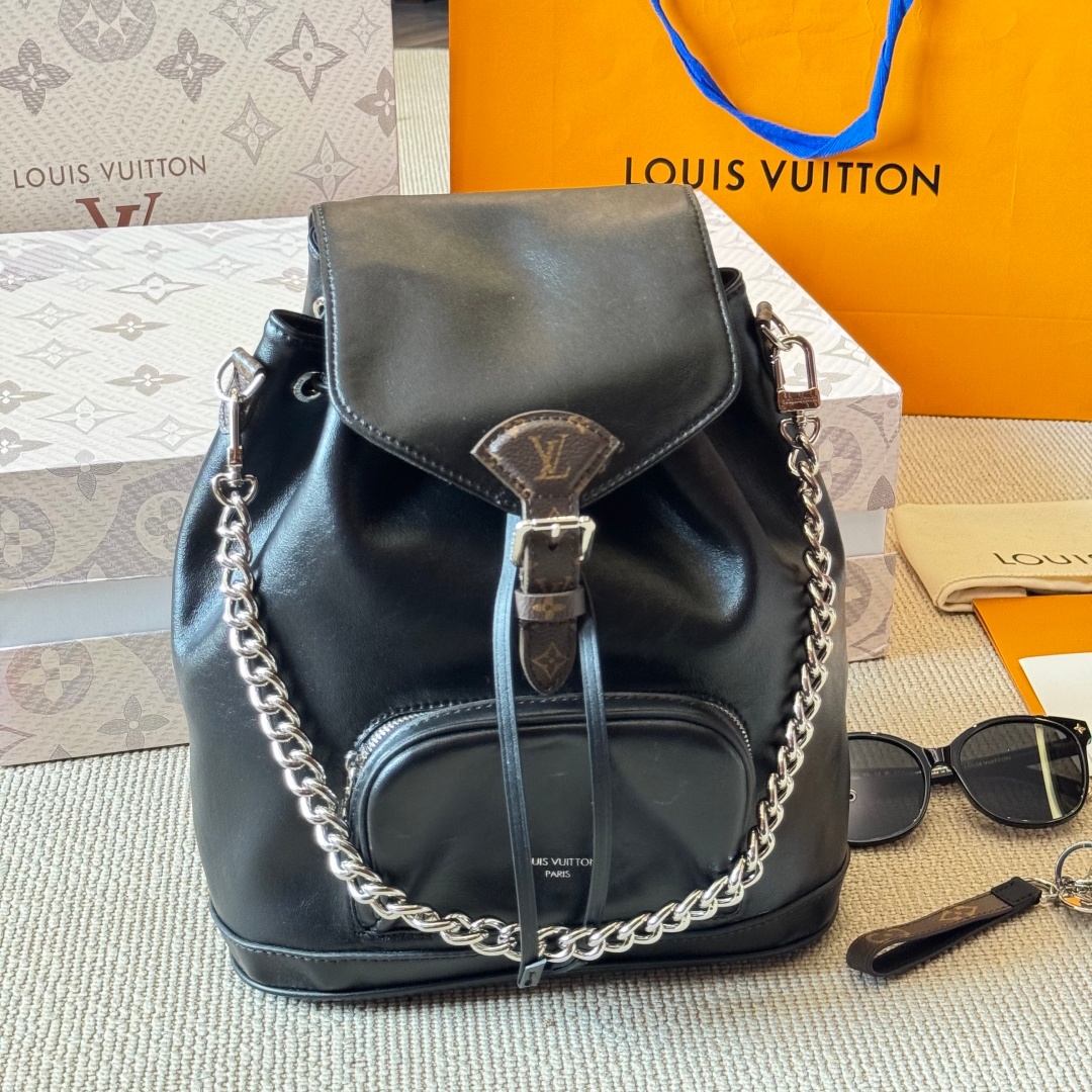LV Blackout Oil - Waxed Sheepskin Backpack YV25092522