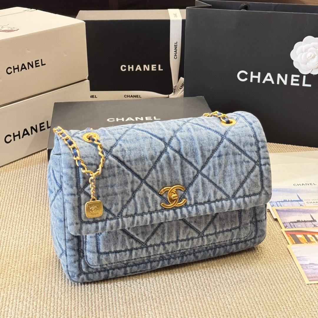 CH Quilted Denim Flap Bag YV25092516