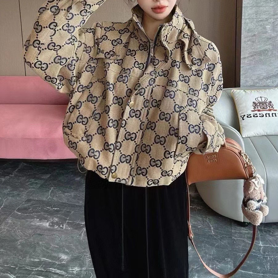 GG Double G Logo Jacquard Hooded Jacket AM25092607