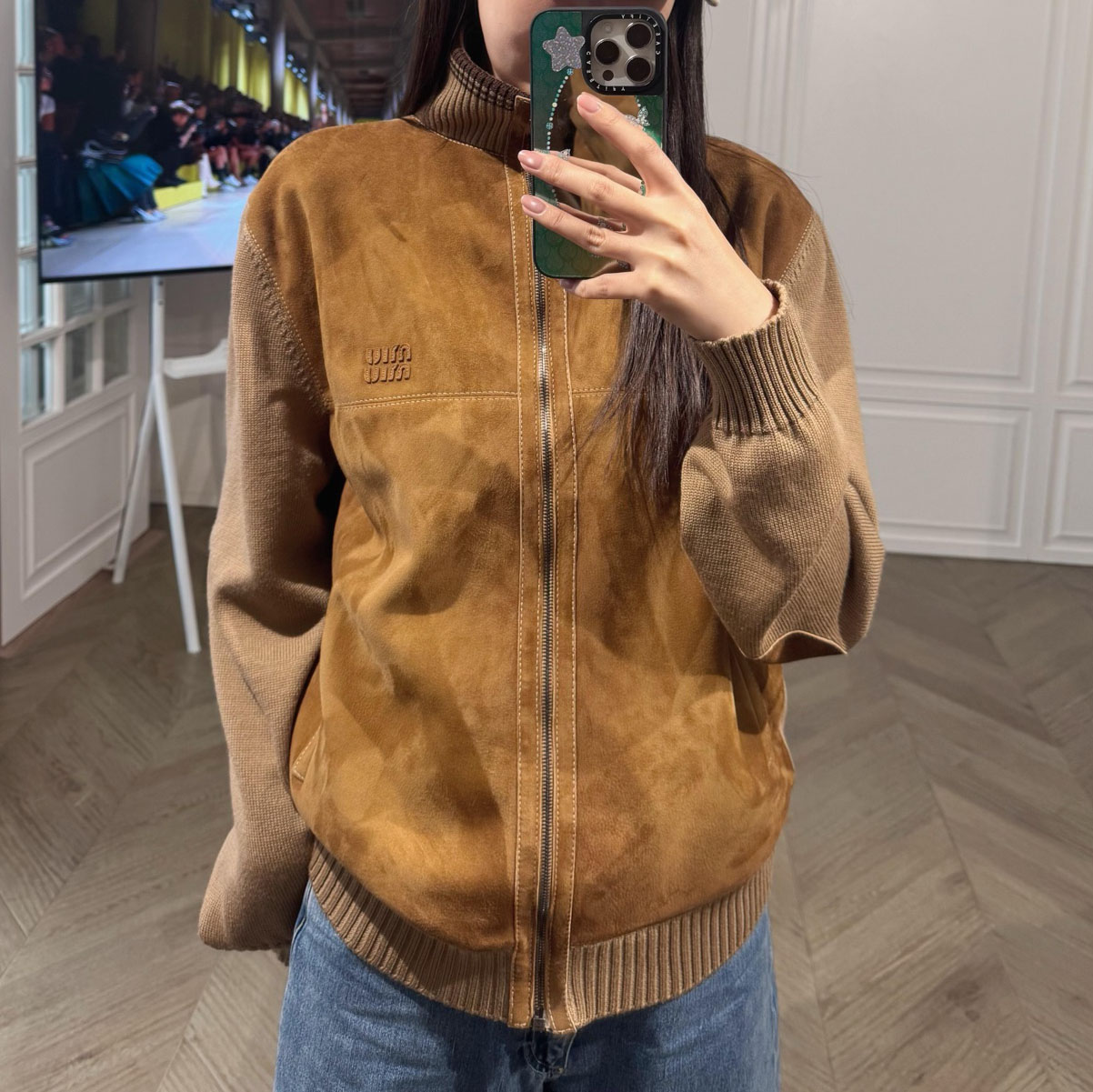 Miu 25New Suede Collar Jacket XX25093004