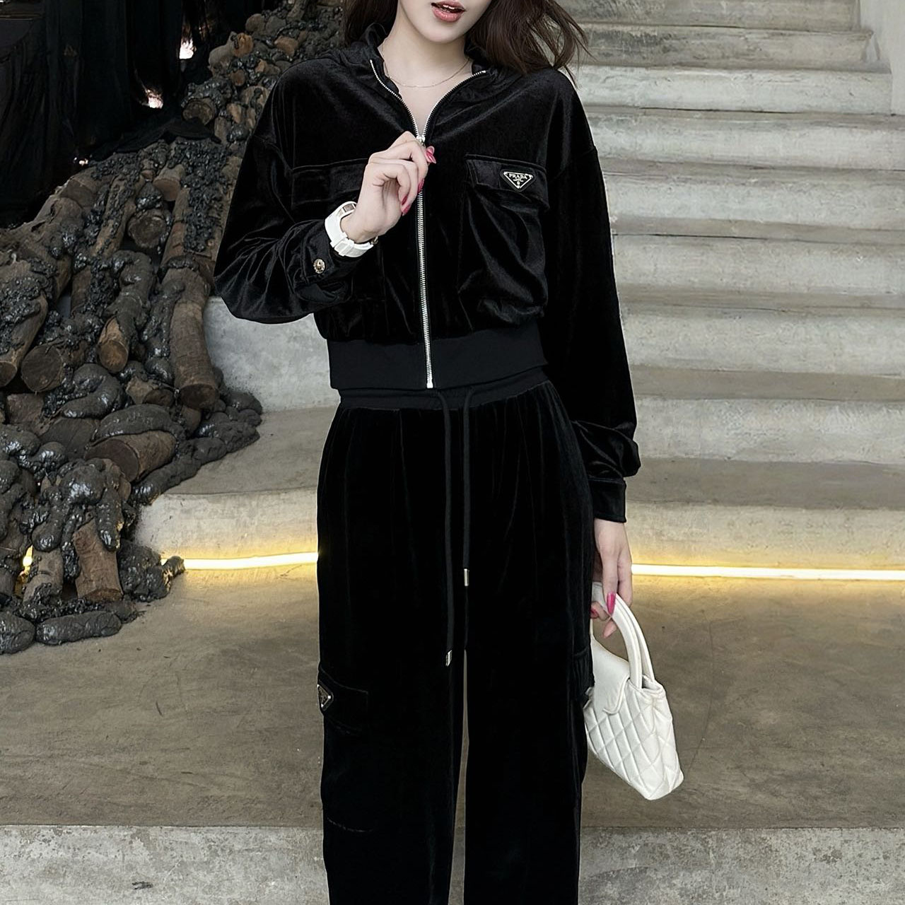 PRA Women's Fashion Velvet Loungewear Set XX25092914