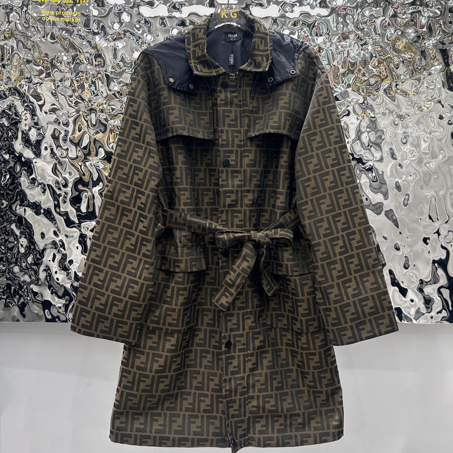 FD Women's Classic FF Jacquard Trench Coat XX25093001