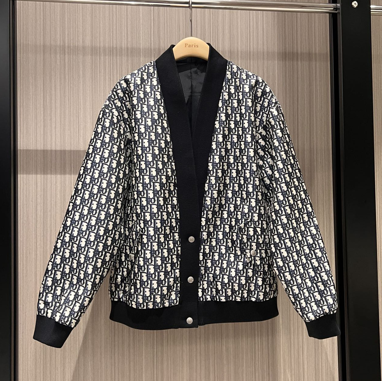 CD Women's Classic Logo Jacquard V-Neck Jacket XX25093005