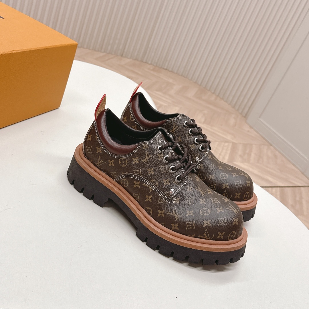 LV Retro Chunky-Heel Unisex Leather Casual Shoes  YV25093021