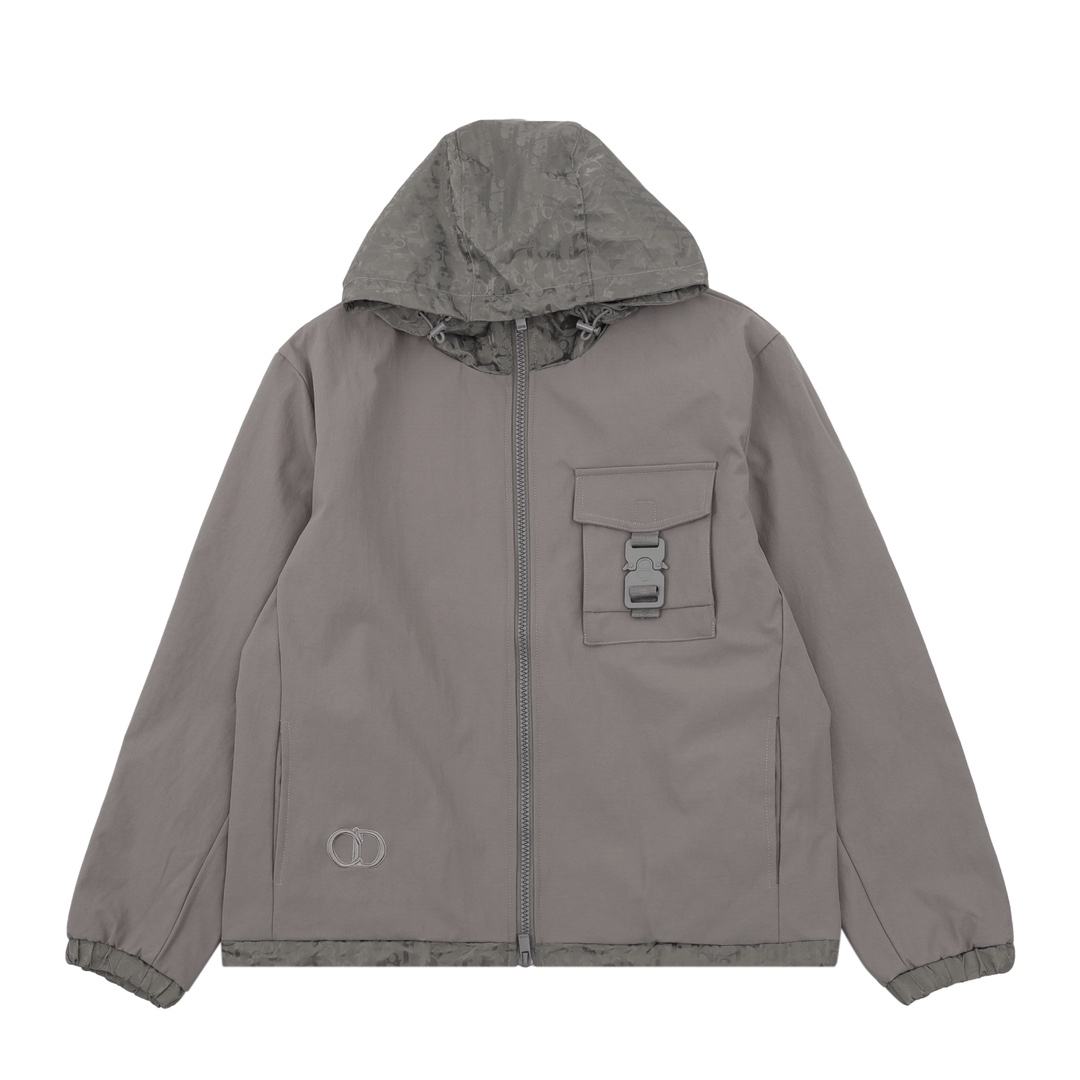 CD Logo-Print Color-Block Hooded Jacket XX25093019