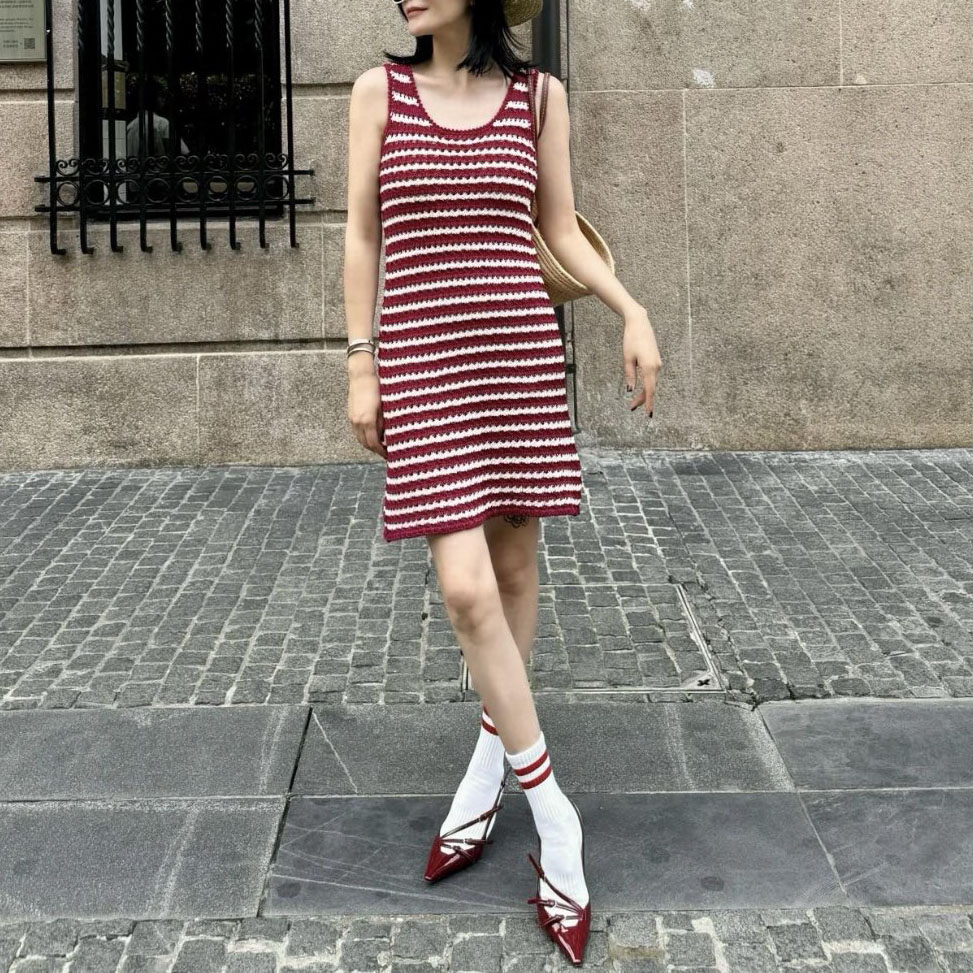PRA Knit Striped Tank Dress AM25100401