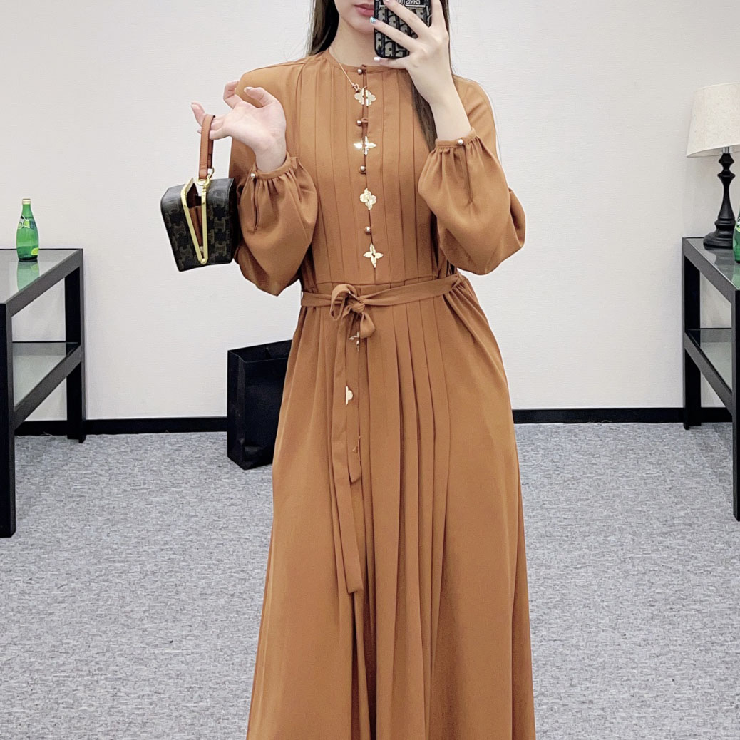 LV Four-Leaf Clover Pleated Dress AM25100421