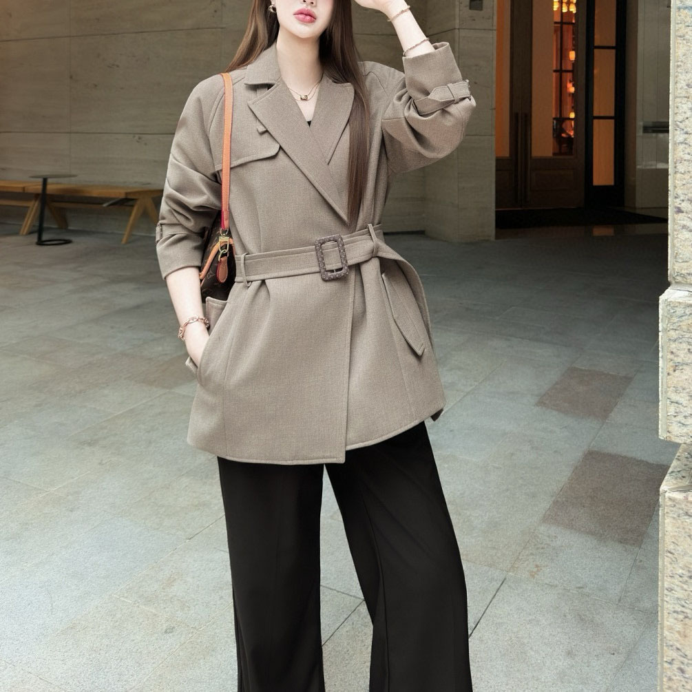 LV Mid-Length Coat with Lapel AM25100805