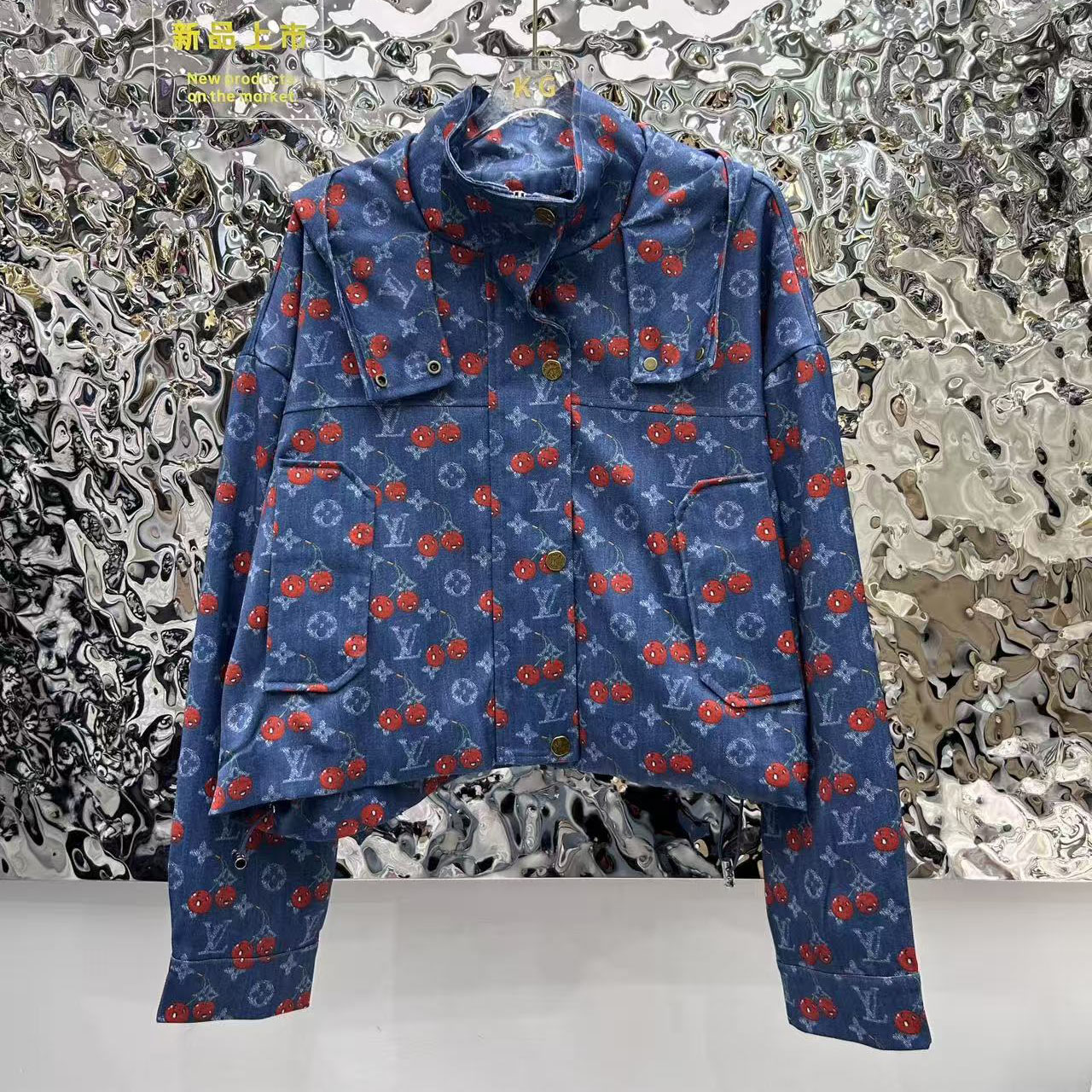 LV Cherry Series Washed Denim Cotton Jacket AM25101108