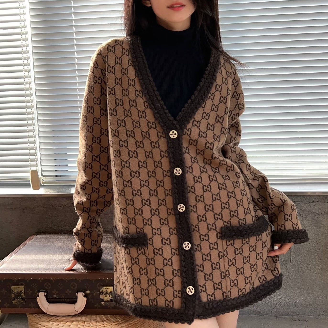 GG 25New Classic Double G Wool Knit Cardigan AM25101112