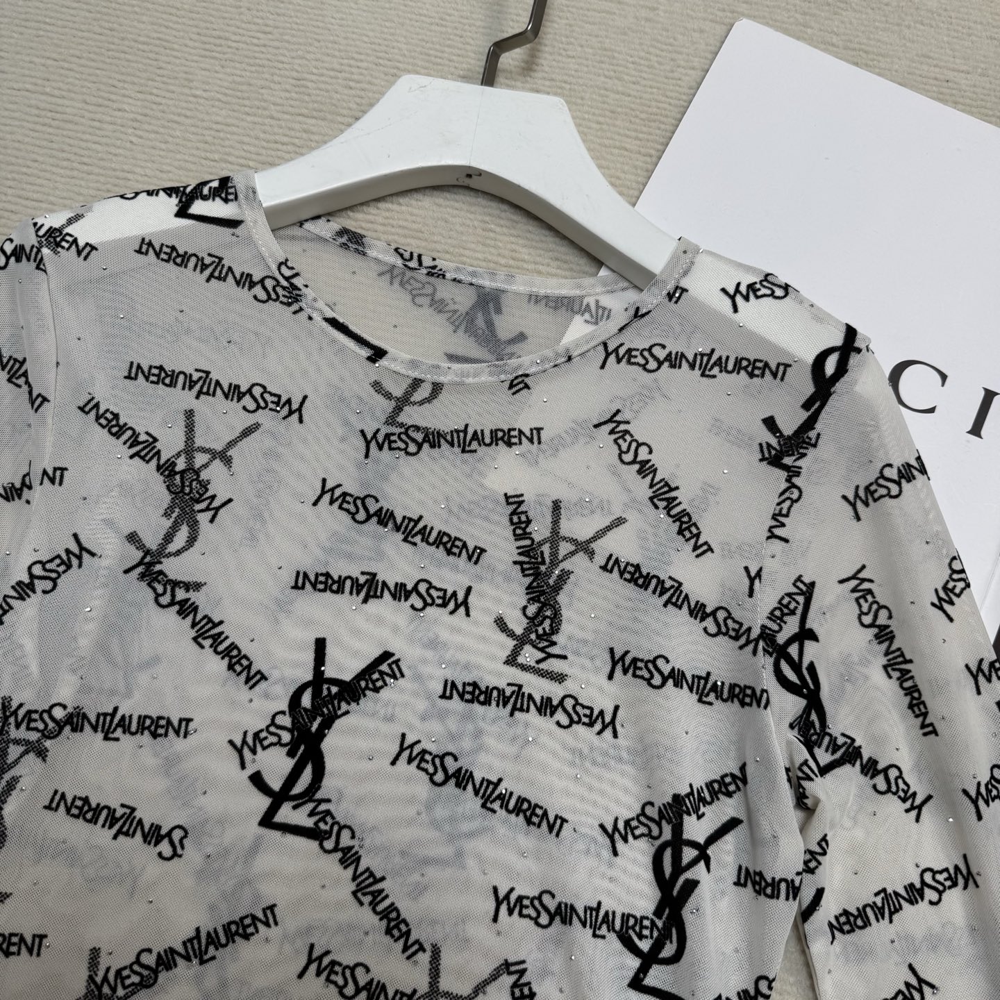 YSL Sheer Tulle Bodysuit AM25101302