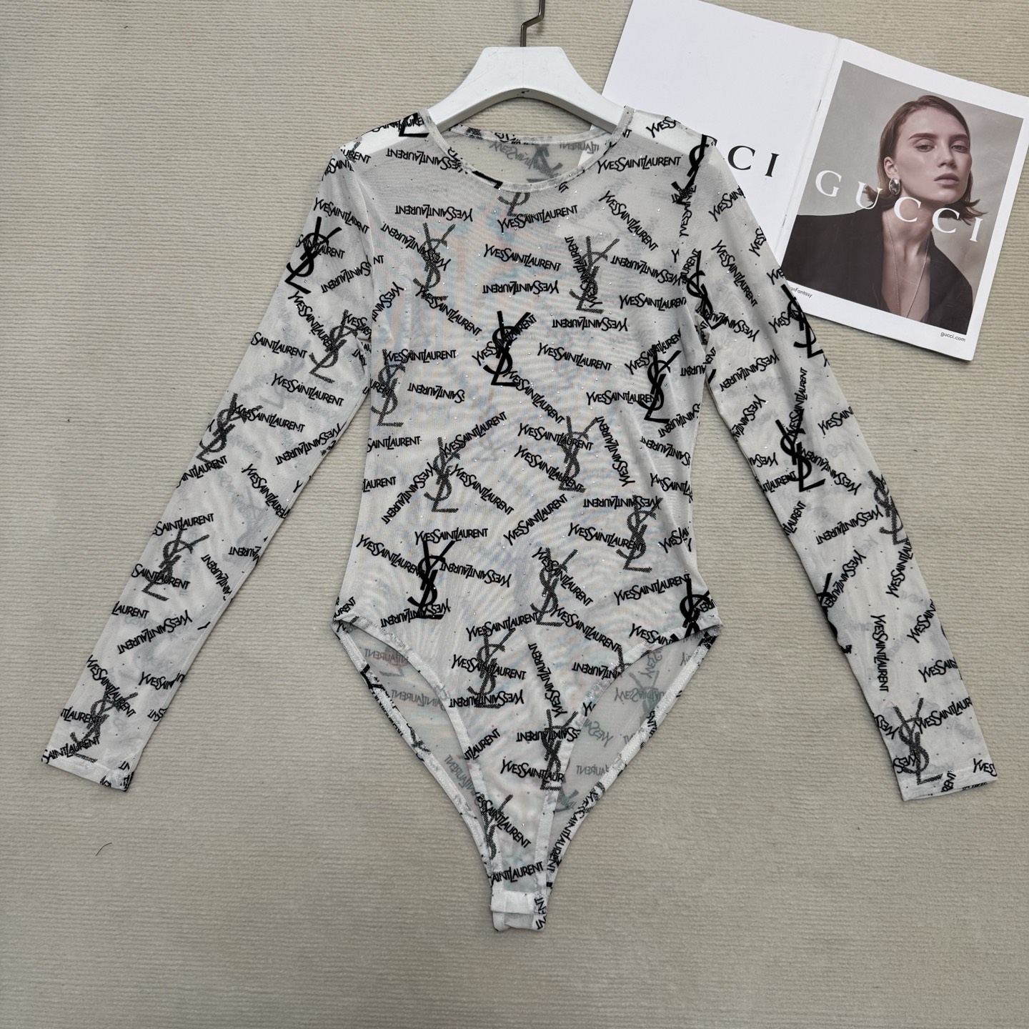 YSL Sheer Tulle Bodysuit AM25101302