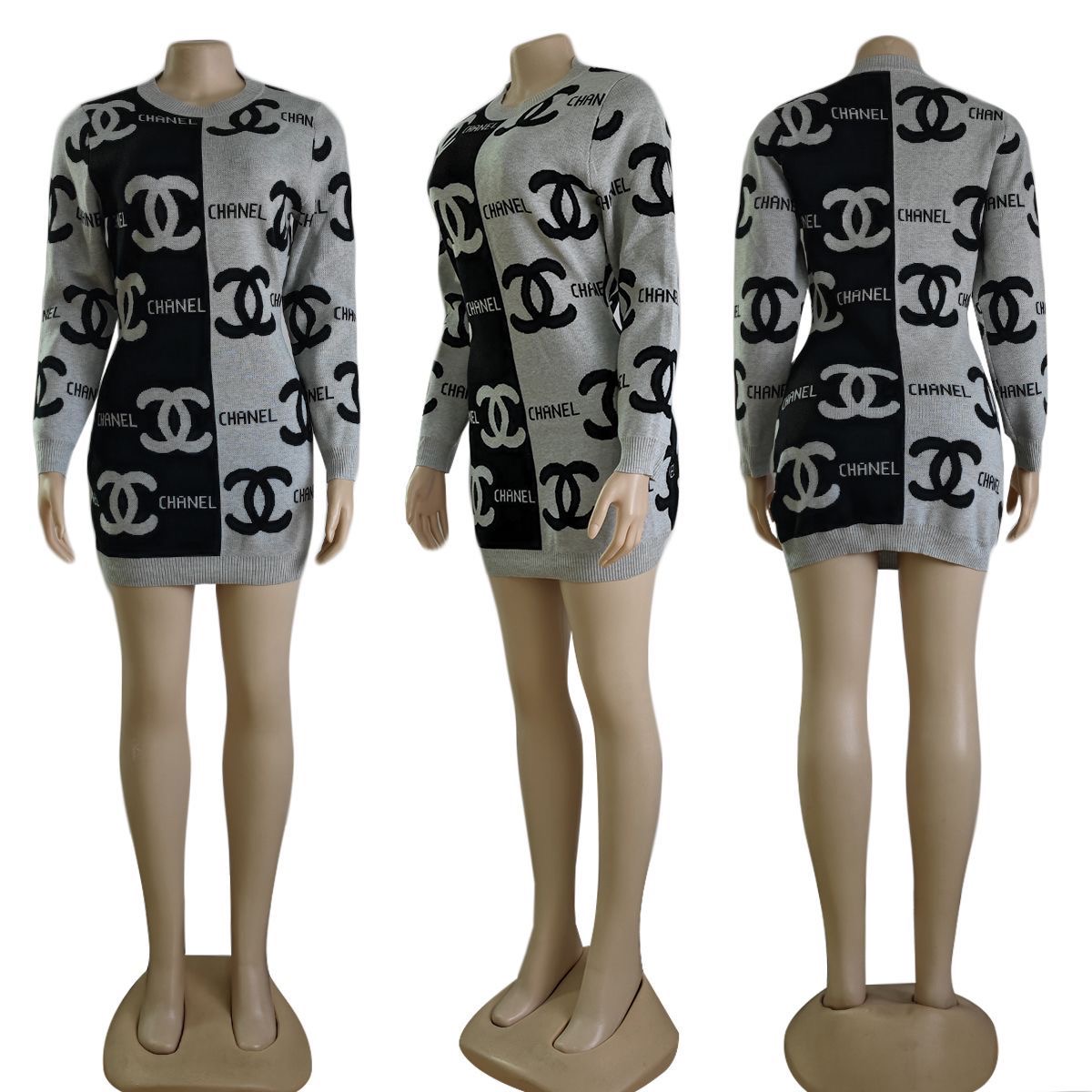 CH Knit Bodycon Midi Dress AM25101305