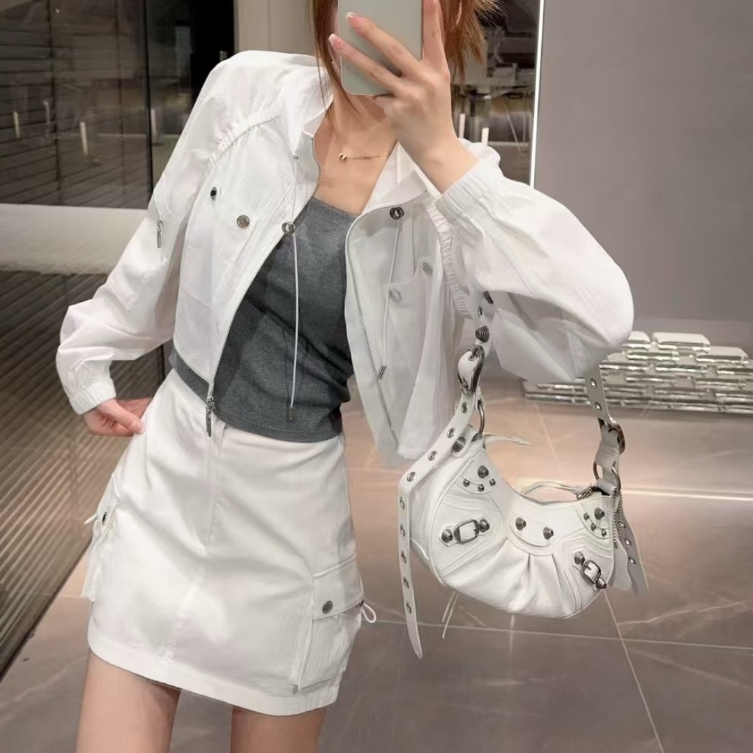 BLCG White Le Cagole Motorcycle Crescent Bag YV25101511