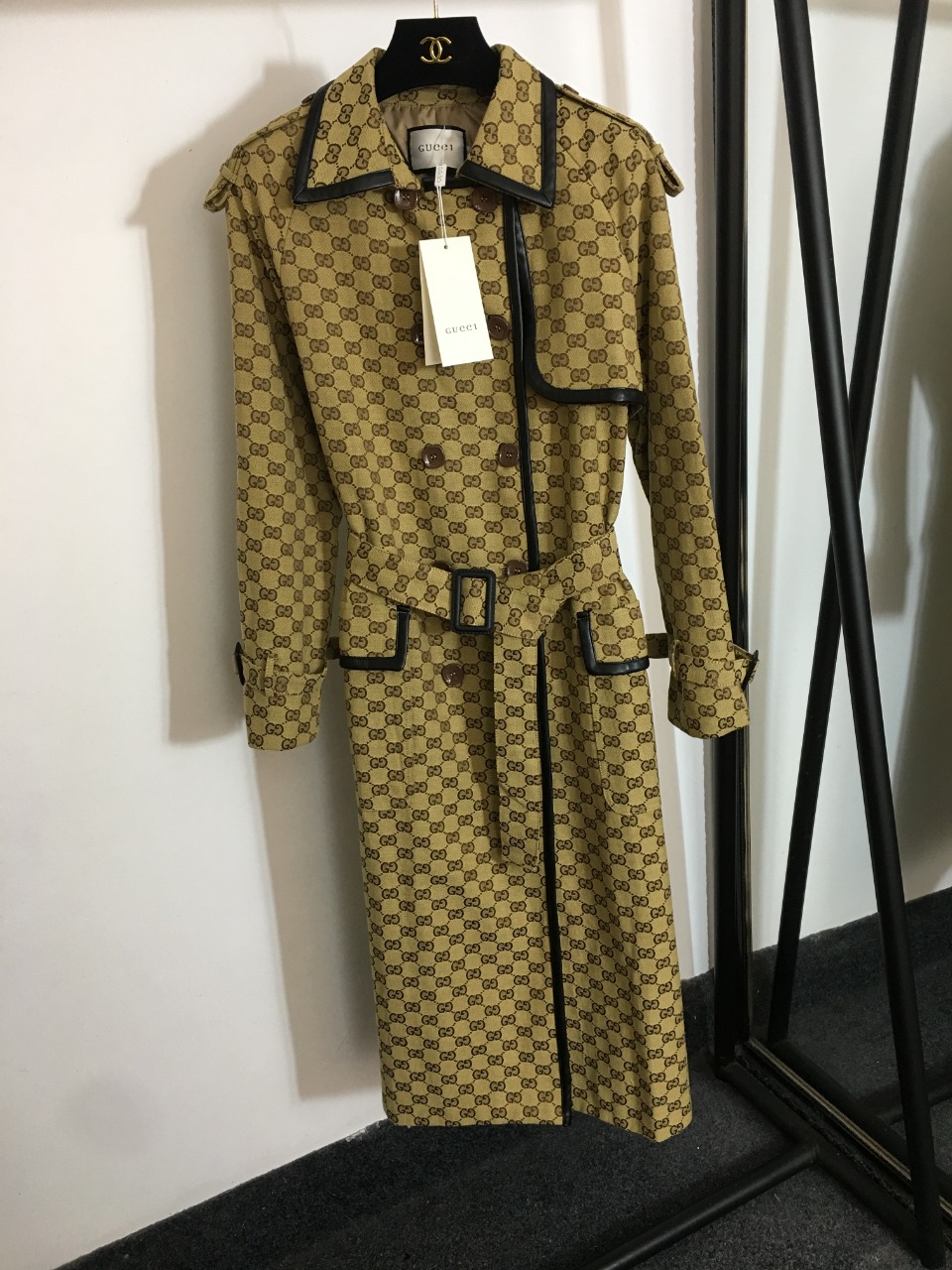 GG 25New Double G Jacquard Mid-Length Trench Coat AM2510506
