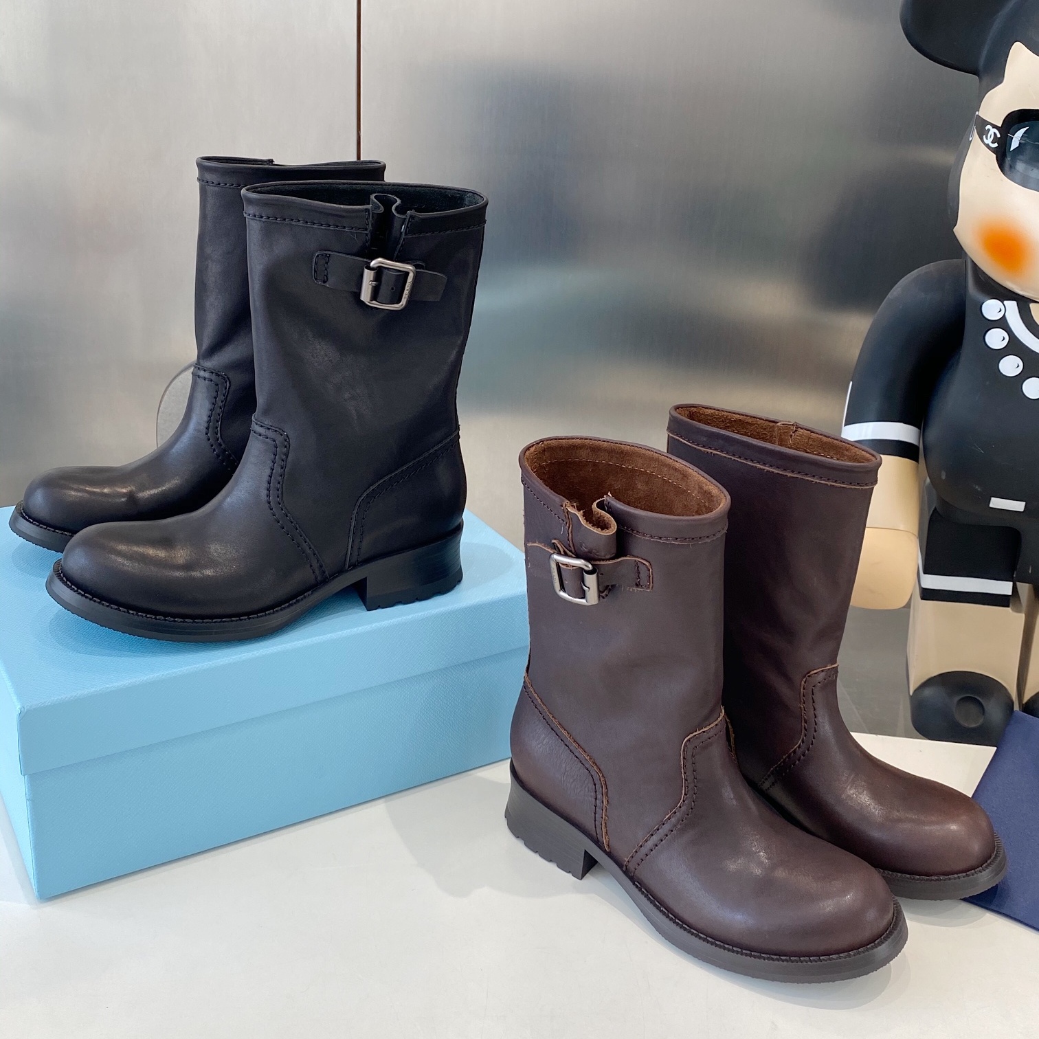 PRA Mid-Calf Leather Boots YV25101603