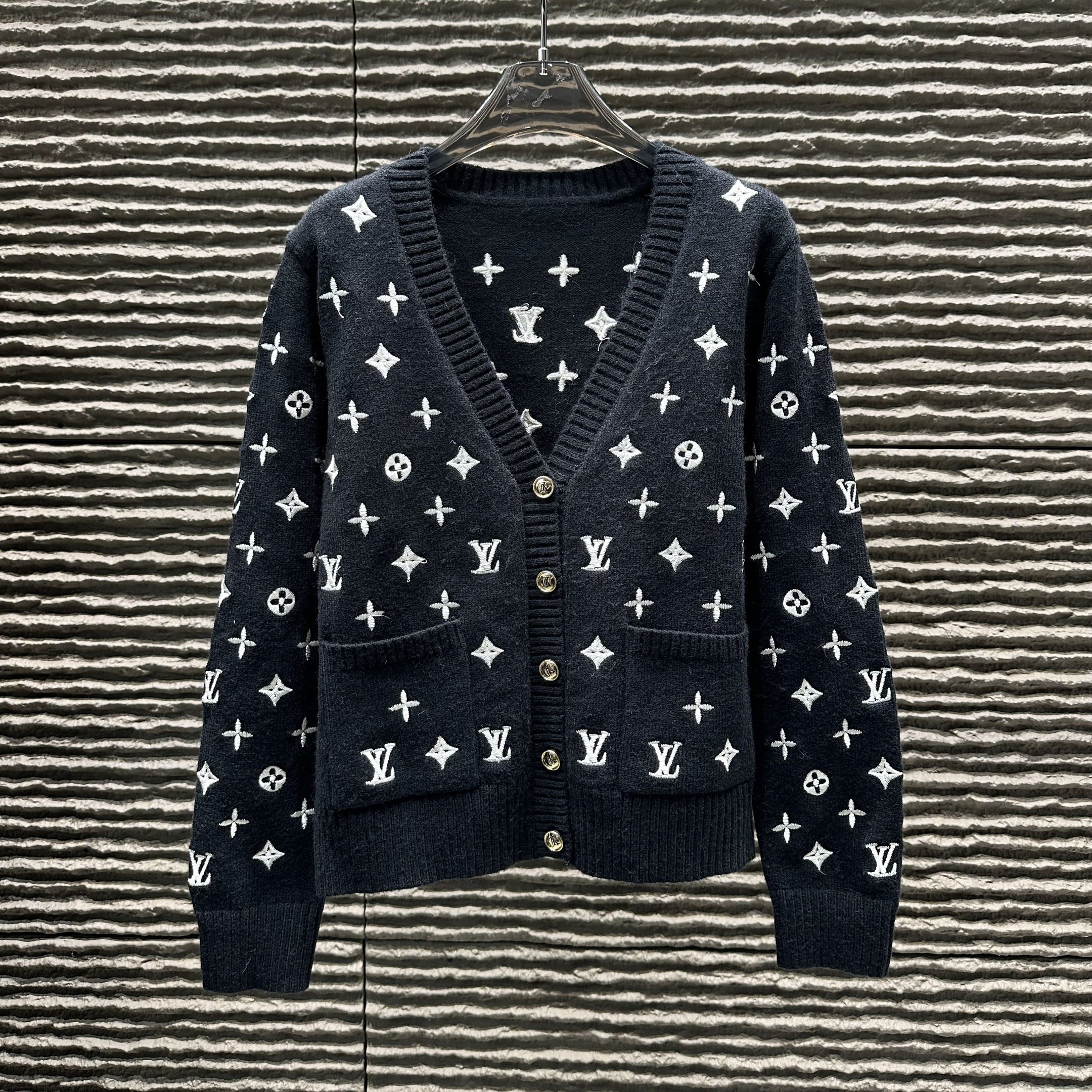 LV Logo-Embroidered Knit Cardigan XX25101710