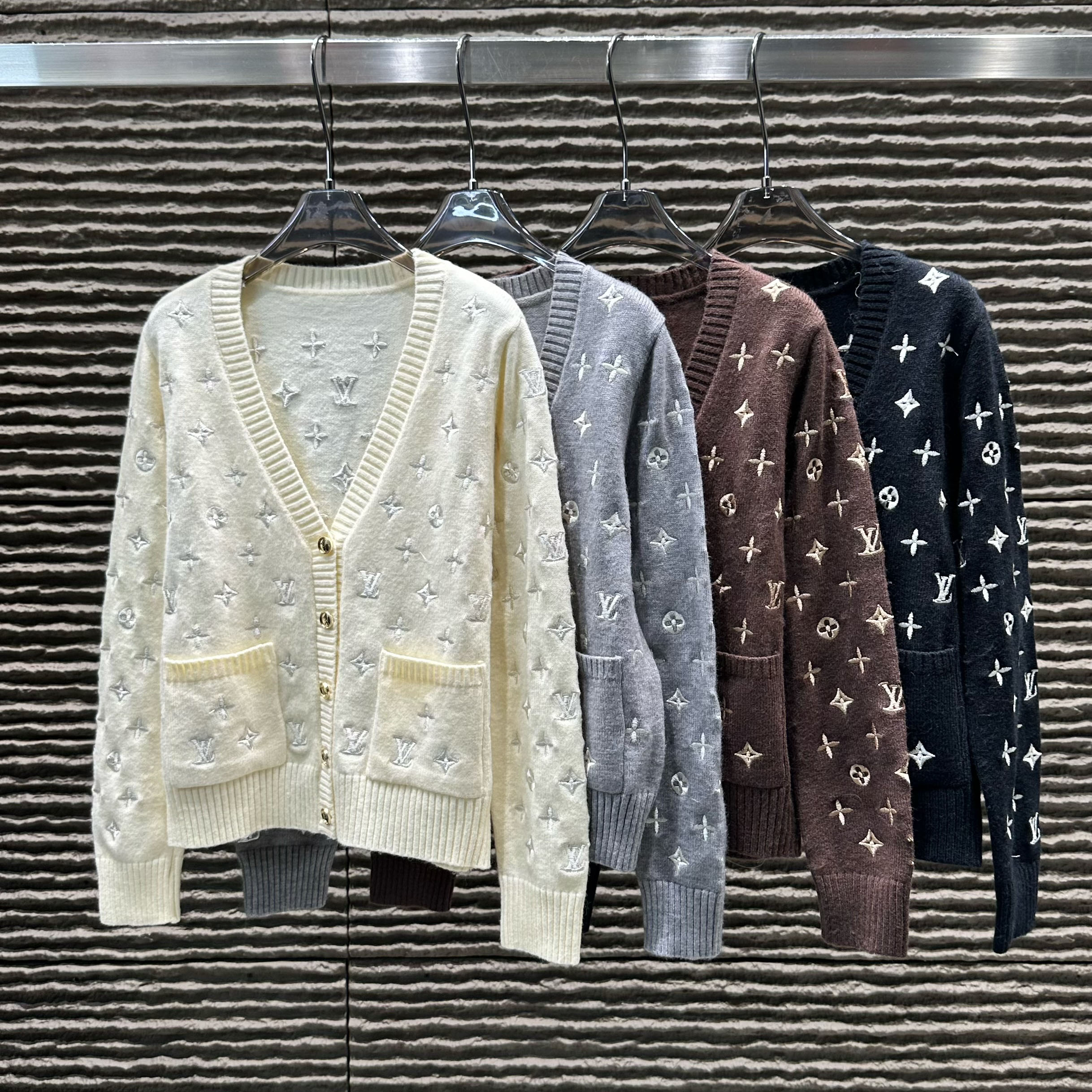 LV Logo-Embroidered Knit Cardigan XX25101710